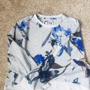 Zyia crop floral hoodie